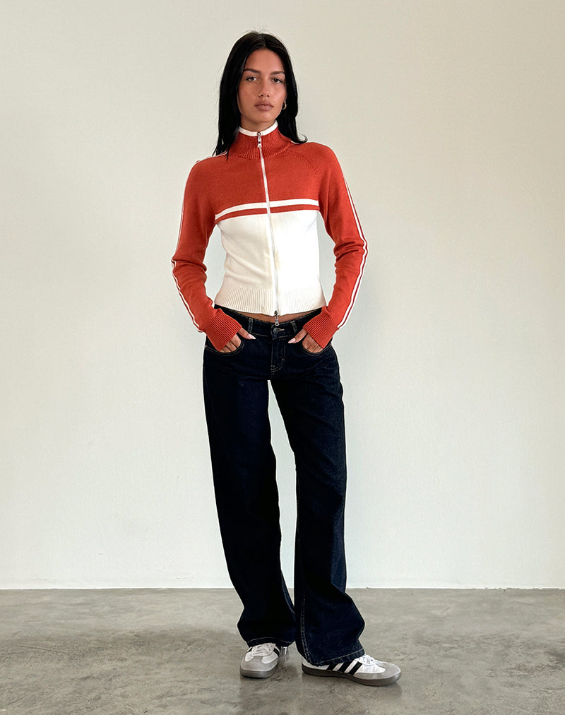 Image of Talya Jacket in Panel Red with White