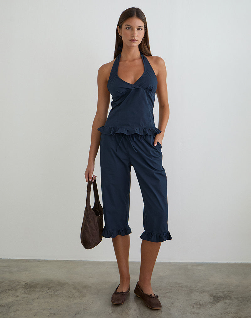 Tenison Capri Trouser in Dark Navy
