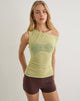 Image of Tanjiro Off Shoulder Top in Mesh Green