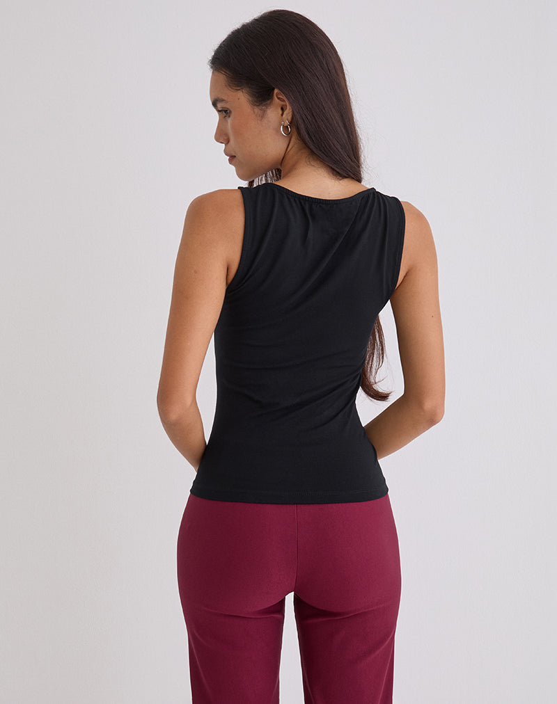 Image of Tanzy Tie Top in Jersey Black