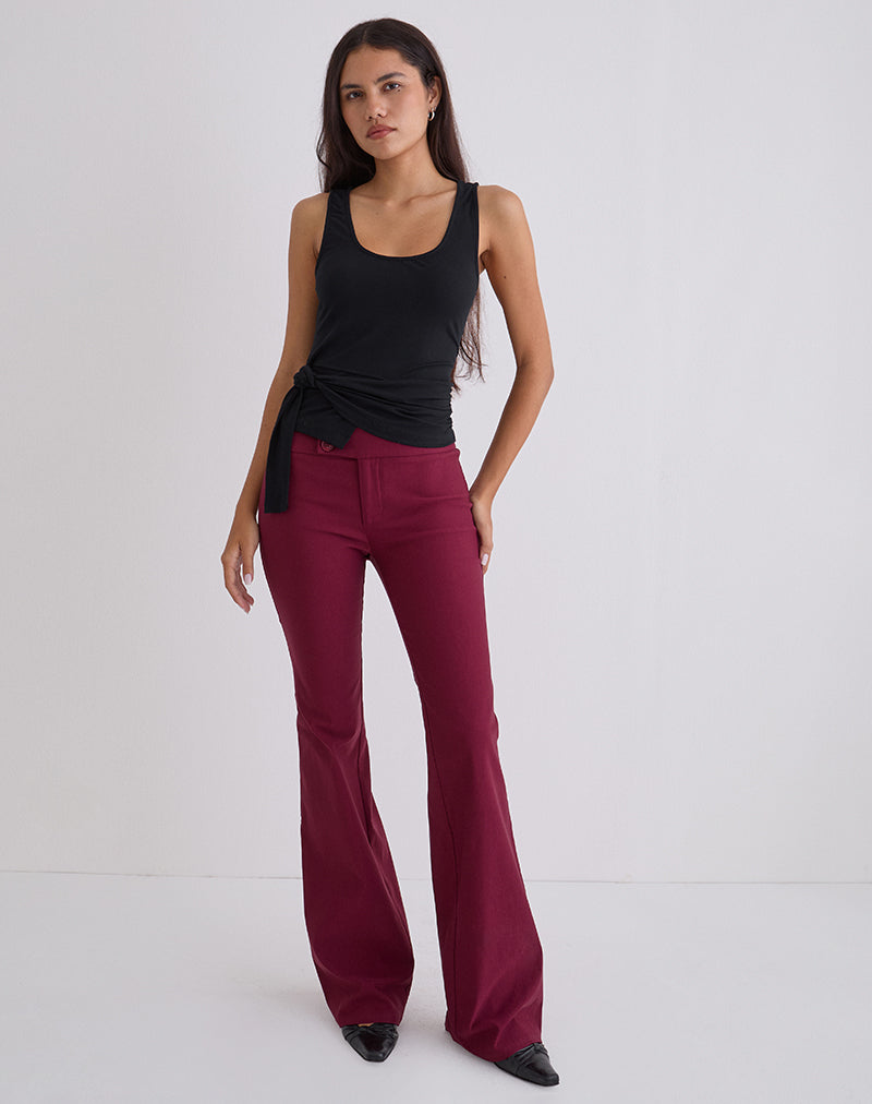 Tanzy Tie Top aus Jersey, schwarz