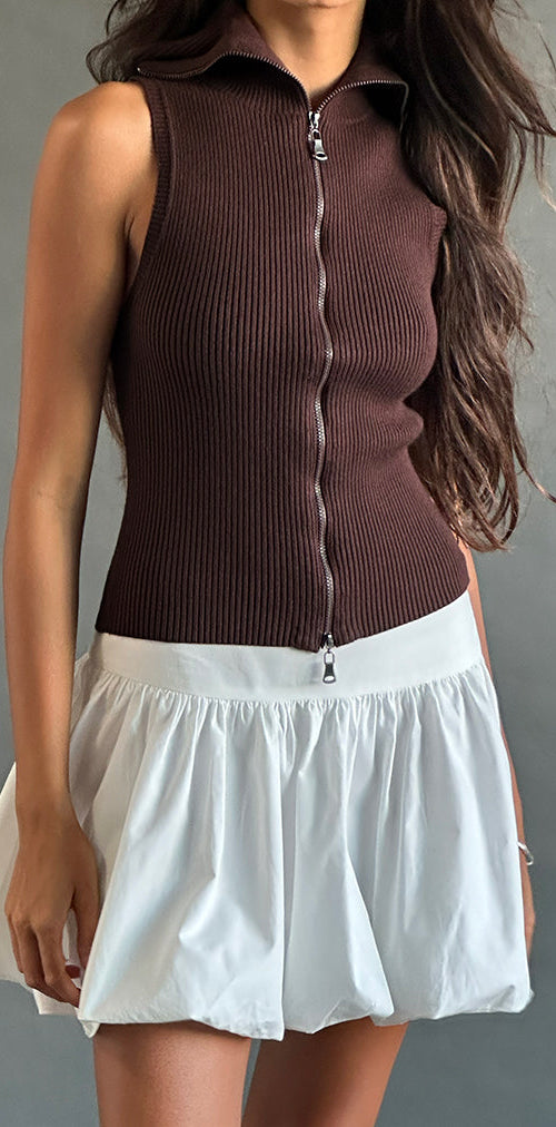 Image of Kiyowo Puffball Mini Skirt in Poplin Ivory