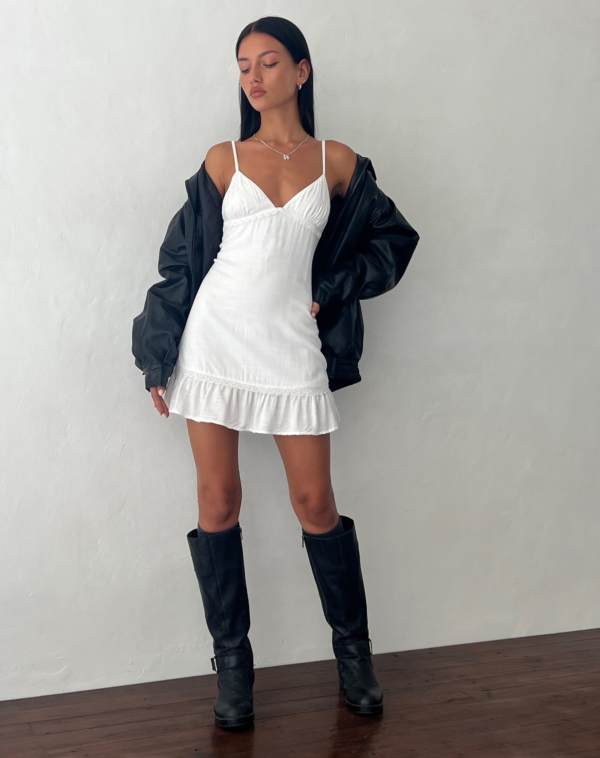 Mini dress with over the knee boots online