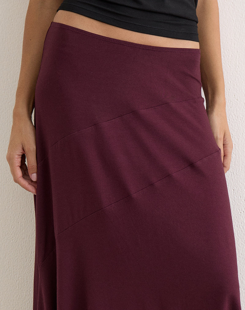 Image of Temisi Midi Skirt in Jersey Dark Plum