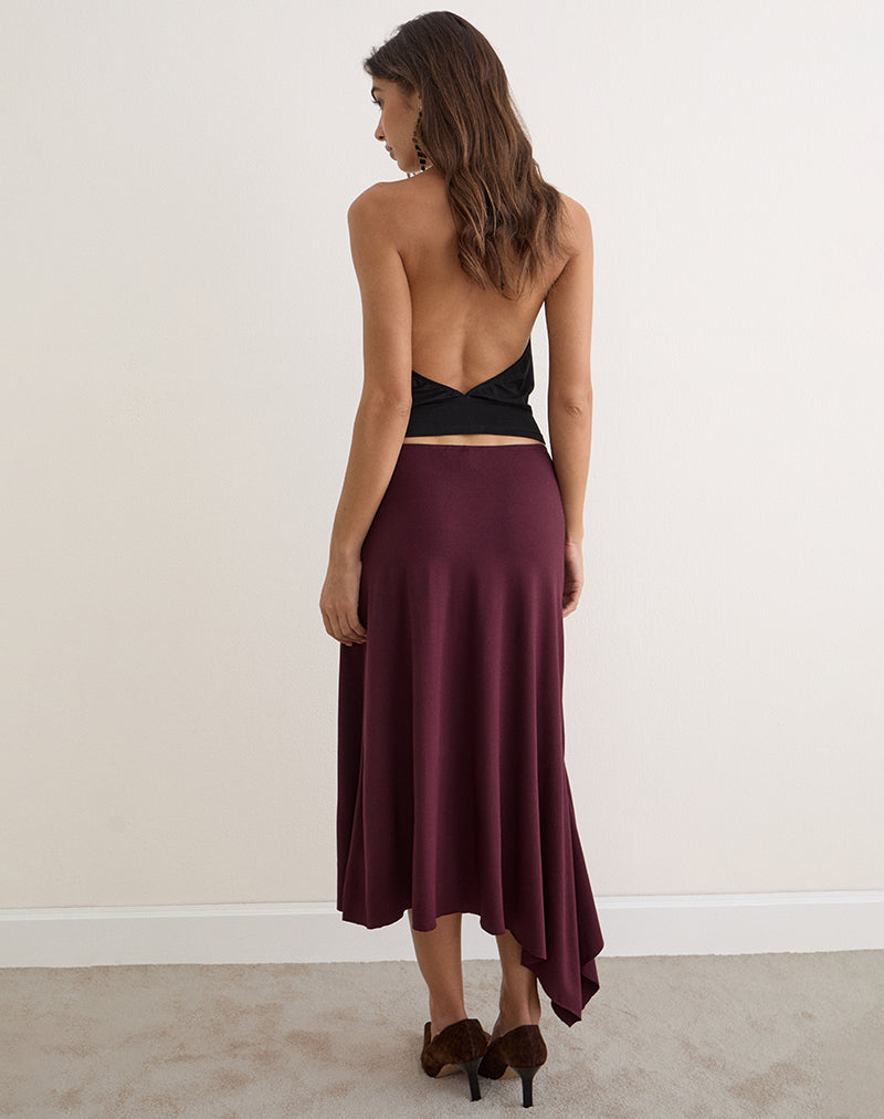 Image of Temisi Midi Skirt in Jersey Dark Plum
