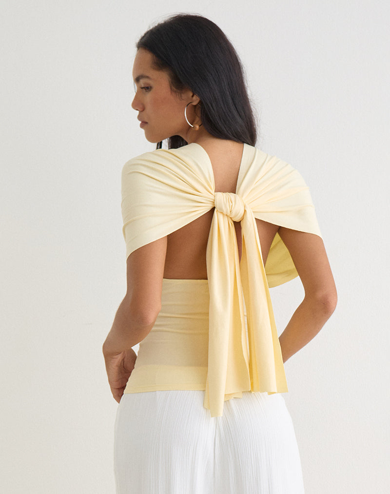 Tex Tie Back Top in Lemon