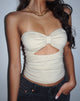 Image of Tifose Bandeau Twist Front Top in Coconut Milk