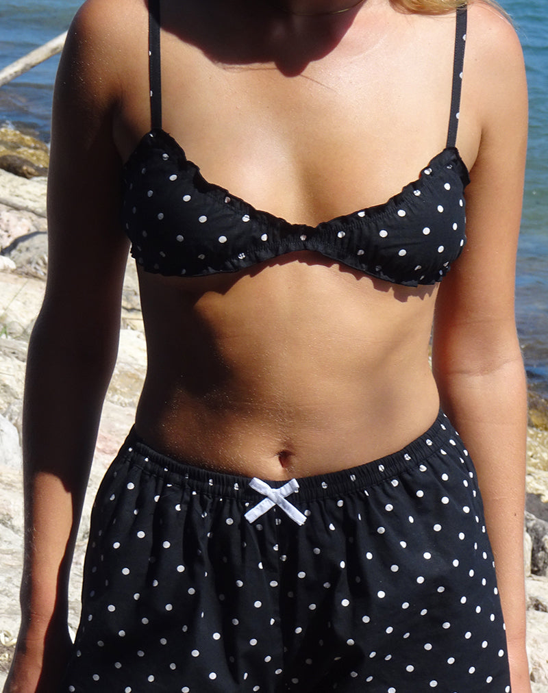 Brassière Tiga en noir à pois