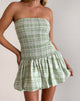 Image of Tilikum Mini Dress in Table Cloth Neo Mint