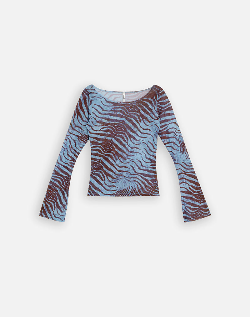 Image of Tineko Long Sleeve Top in Wild Animal Blue