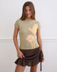 Image of Tiona Tee in Slate Green Blurry Lily Print