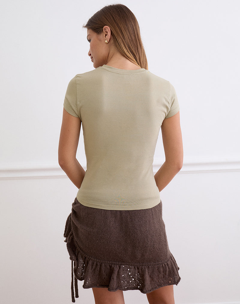 Image of Tiona Tee in Slate Green Blurry Lily Print
