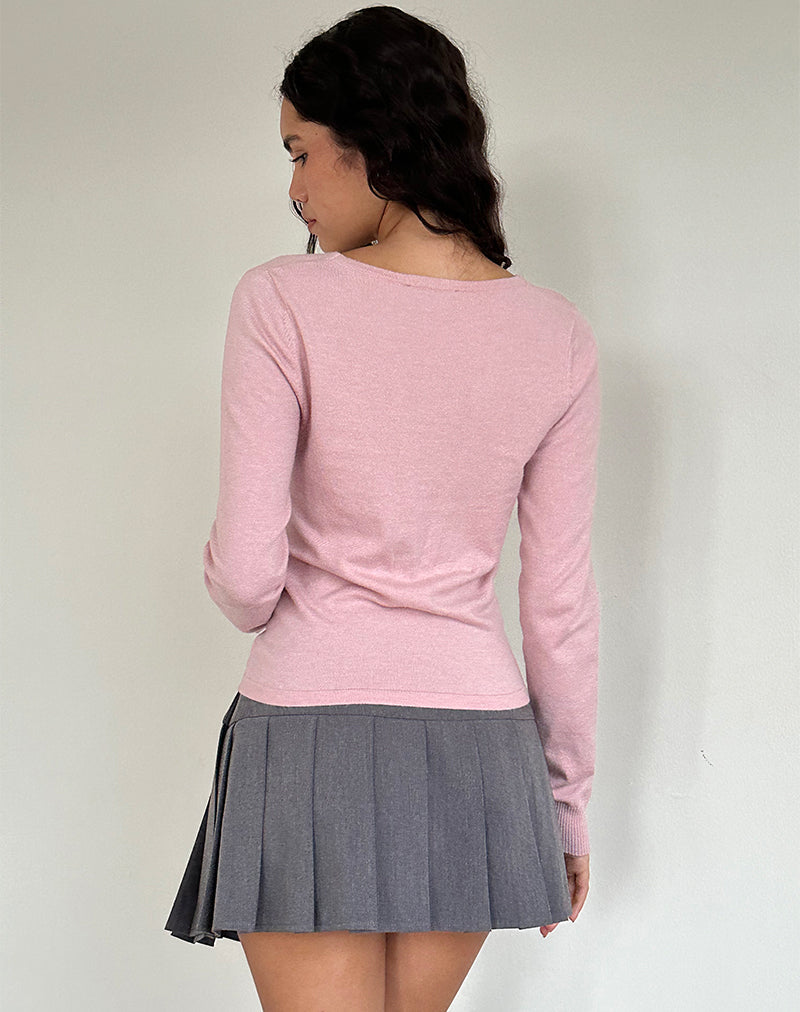 image of Tirzah Brushed Knit Top in Pink