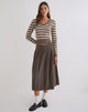 Image of Tisrah Midi Skirt in Truffle