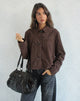 Image of Toba Collared Jacket in Corduroy Dark Brown