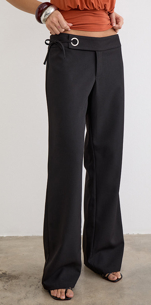Image of Tova Tie Tailoring Trousers in Black