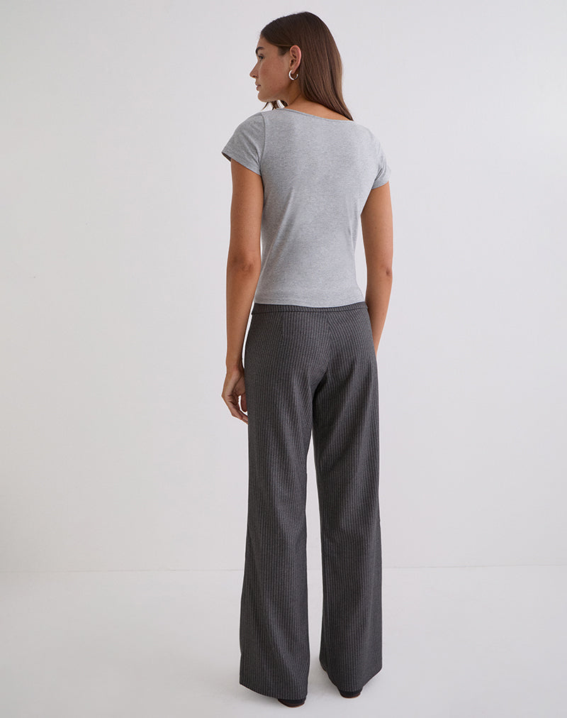 Image of Tova Tie Tailoring Trousers in Pinstripe Grey