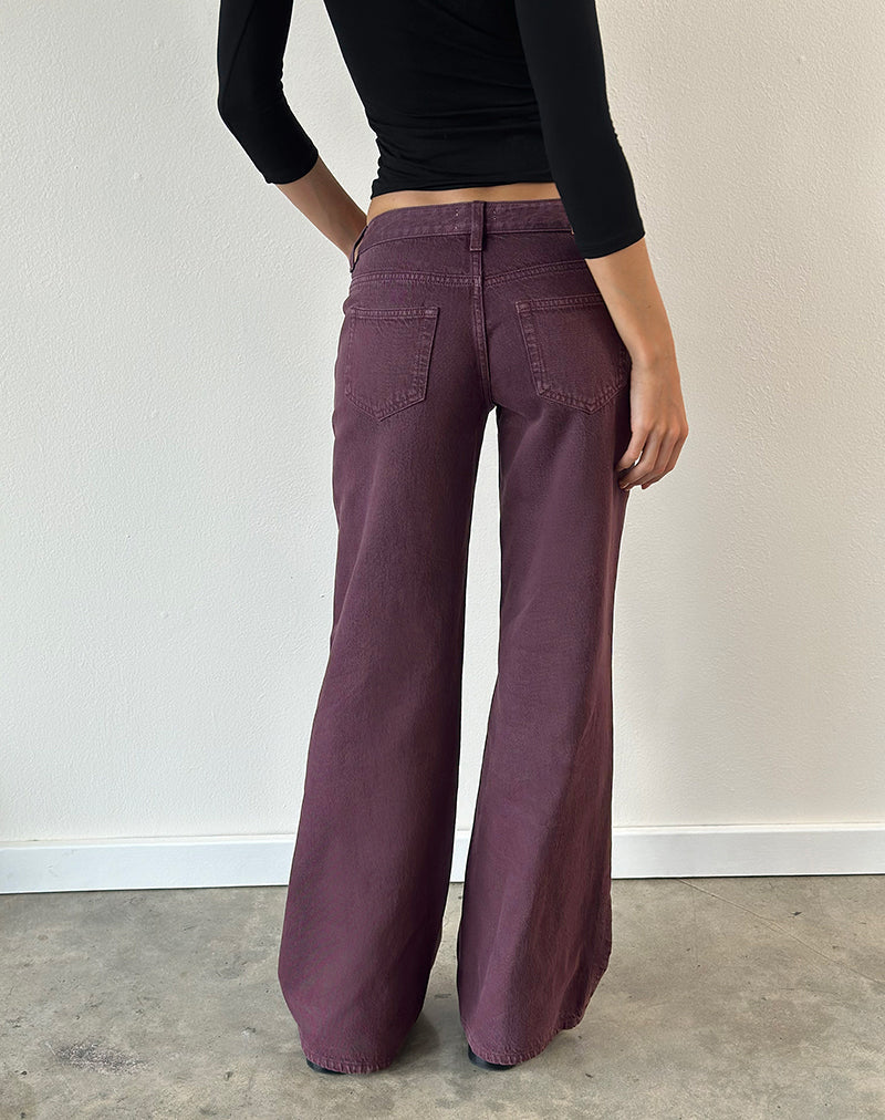 Image of Low Rise Slouchy Flare Jeans in Pinot Noir