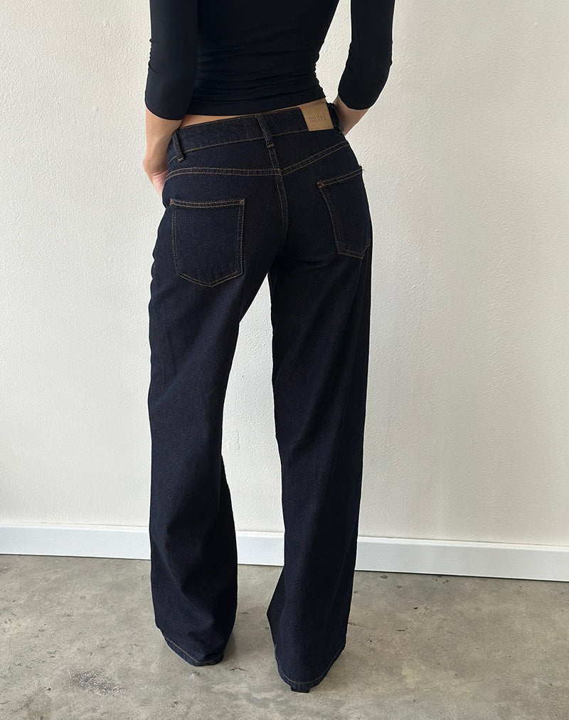 Image de Roomy Extra Wide Low Rise Jeans in Indigo