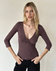 Image of Trudis Wrap Top in Rayon Jersey Peppercorn
