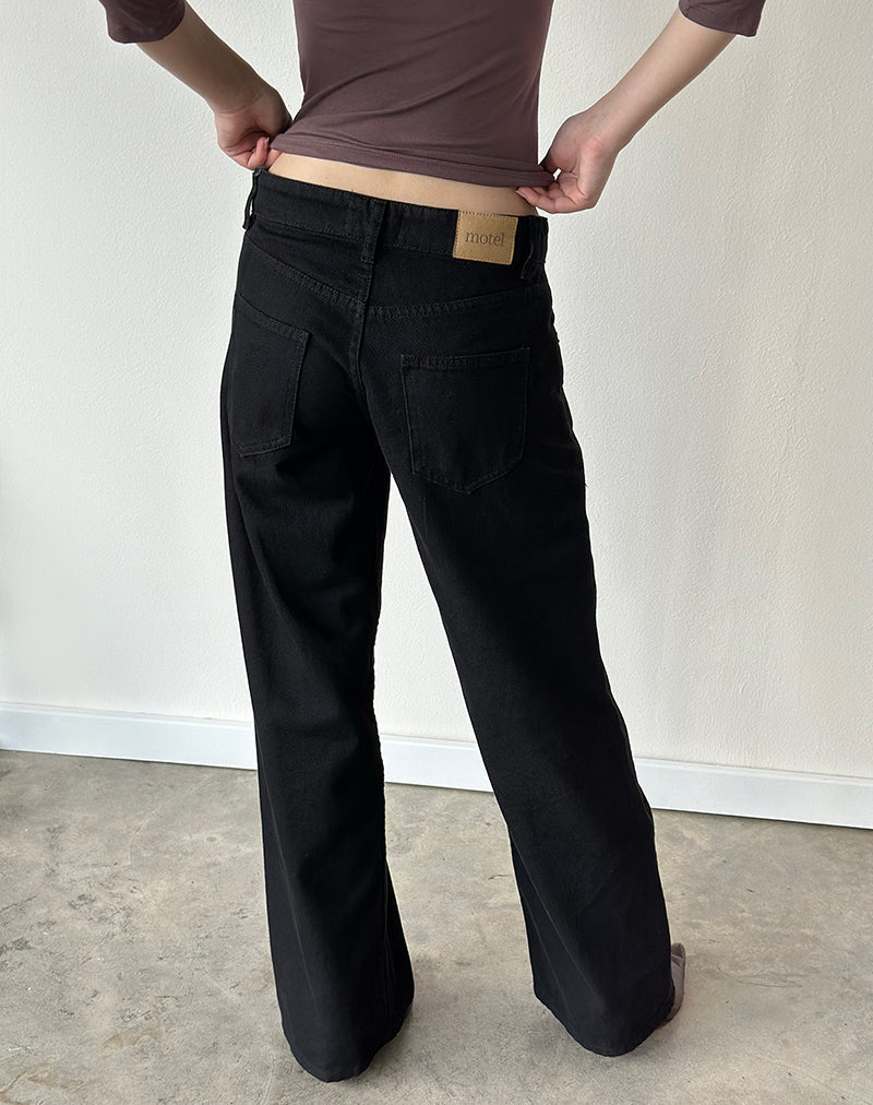 Image of Low Rise Parallel Jeans in Rinse Black
