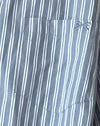 Grey and White Stripe with M Embroidery