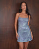 Image of Turu Mini Dress in Sequin Abstract Rose Grey