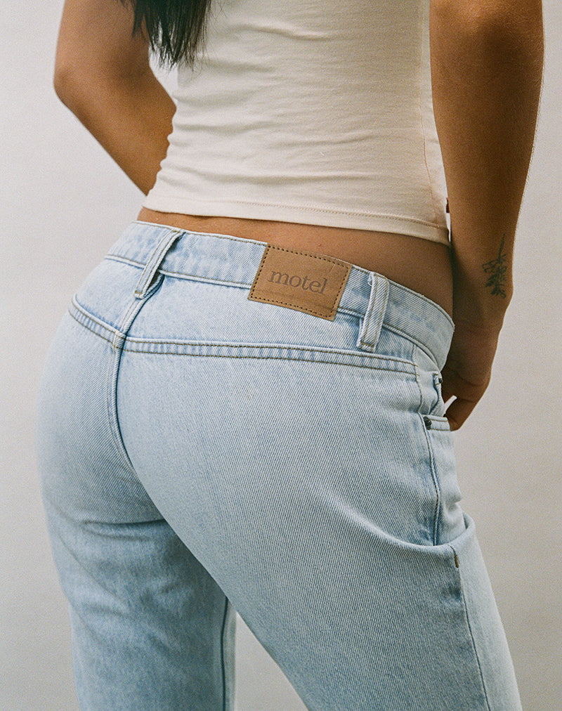Image of Ultra Low Rise Flare Jean in Sky Blue