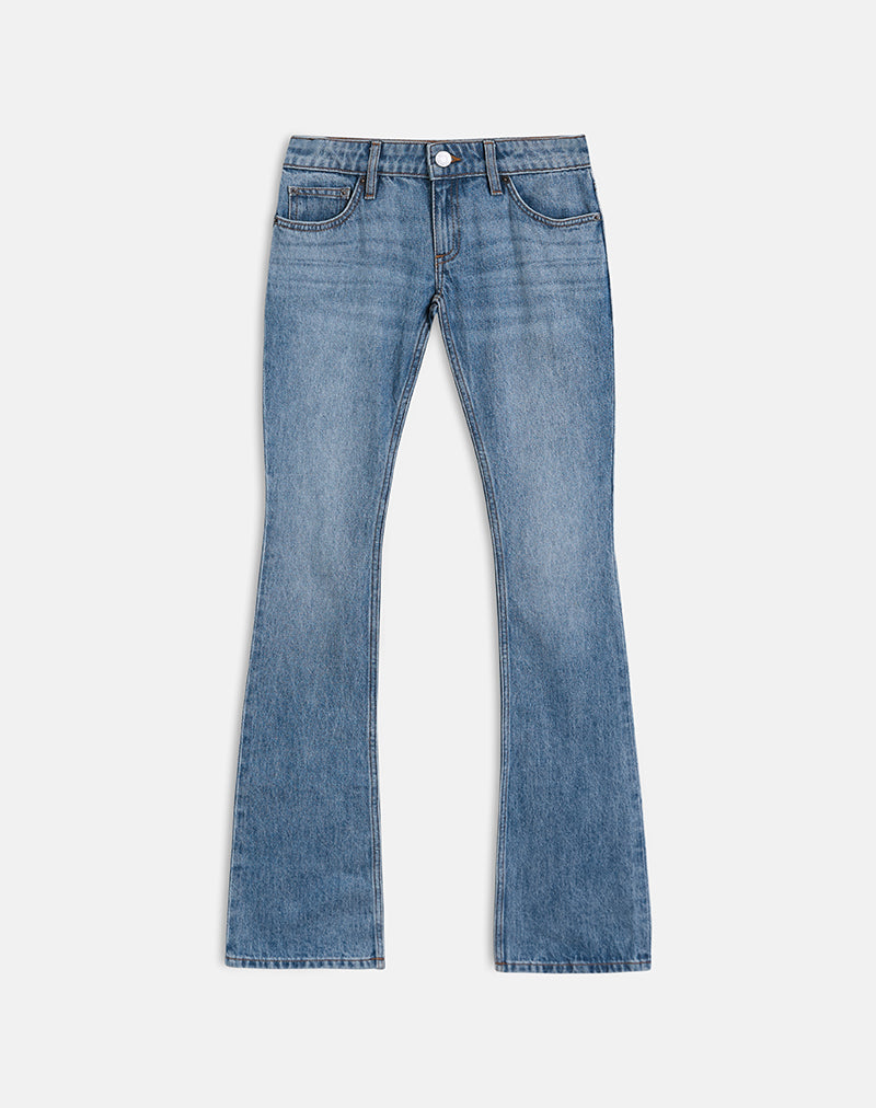 Image of Ultra Low Rise Flare Jean in Slate Blue