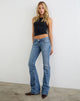 Image of Ultra Low Rise Flare Jean in Slate Blue