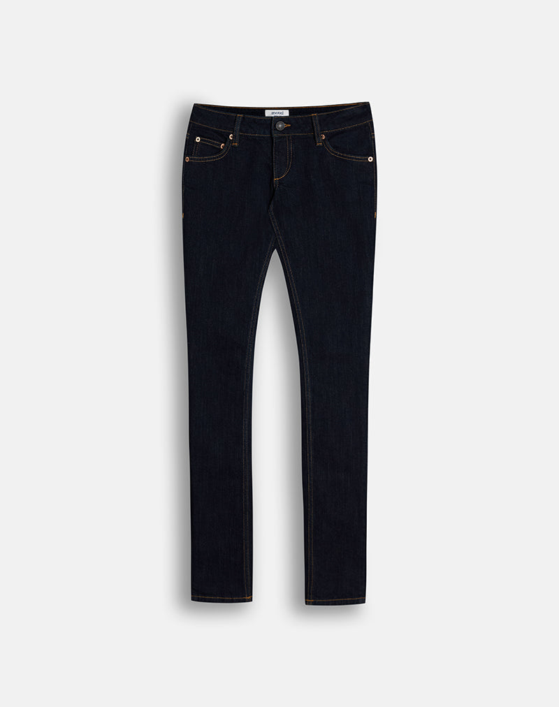 Image of Ultra Low Rise Stretch Skinny Jeans in Indigo