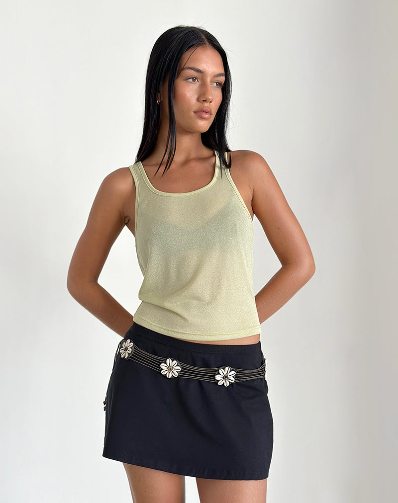 Image of Umika Vest Top in Yellow Shimmer