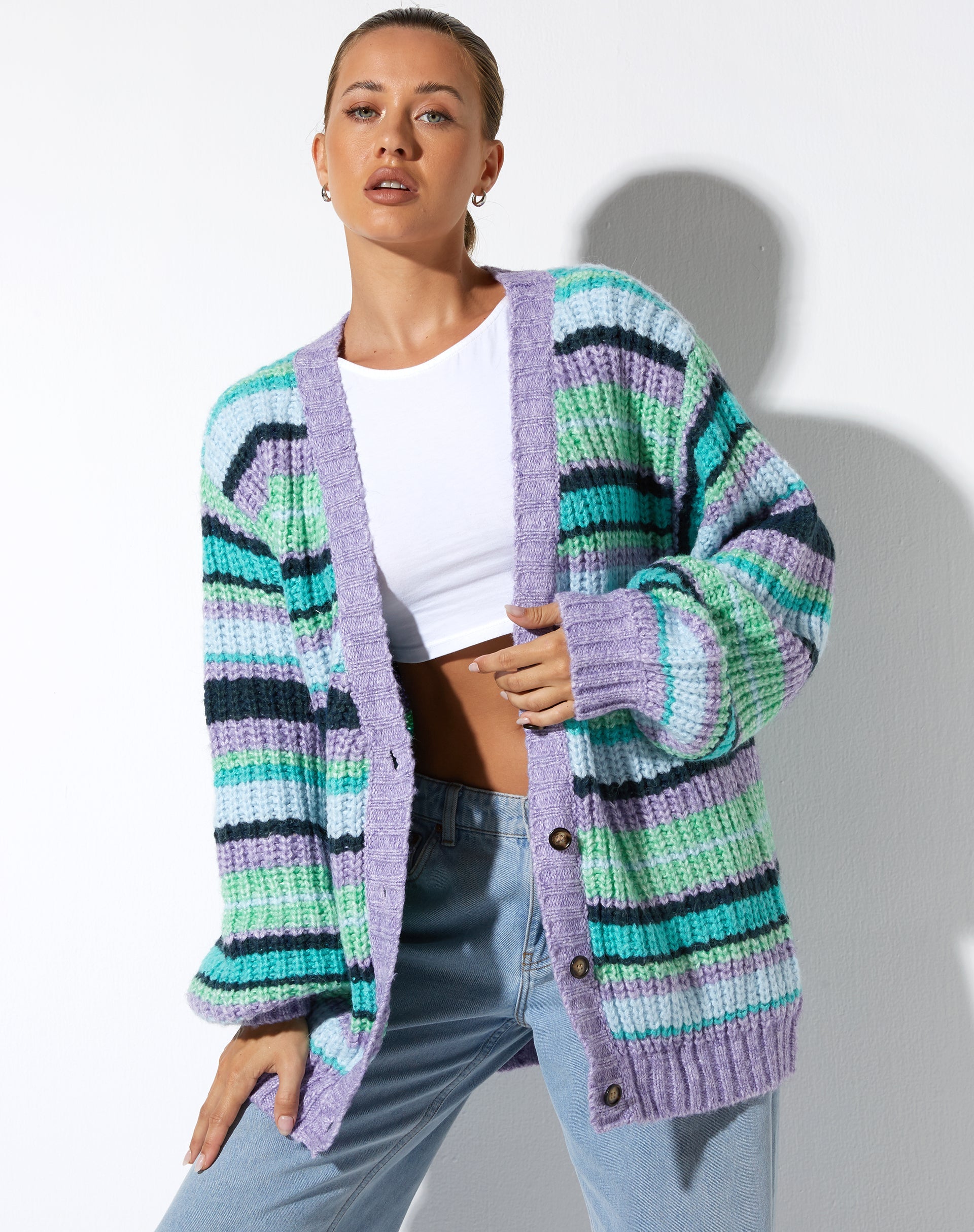 IMAGE OF Uriela Cardi in Stripe Purple