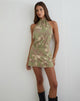 Image of Vaklina Mini Dress in Blurry Camo Khaki