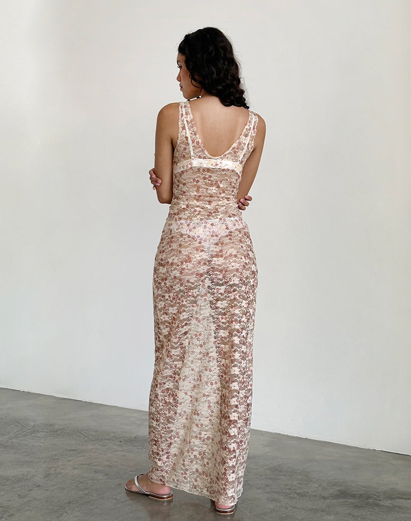 Image of Valtheni Maxi Dress in Chic Petal Pink Lace