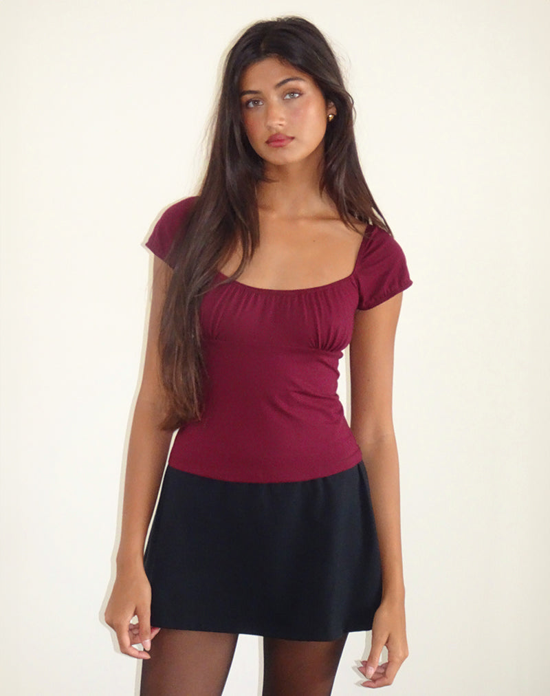 Image of Vardah Top in Burgundy Jersey