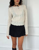 Image of Venia Knitted Long Sleeve Top in Birch Cream