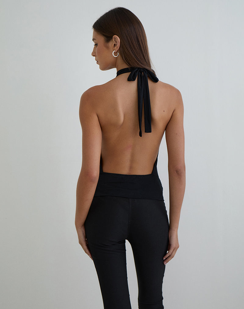 Imagen de Verbina Keyhole Top en Jersey Negro