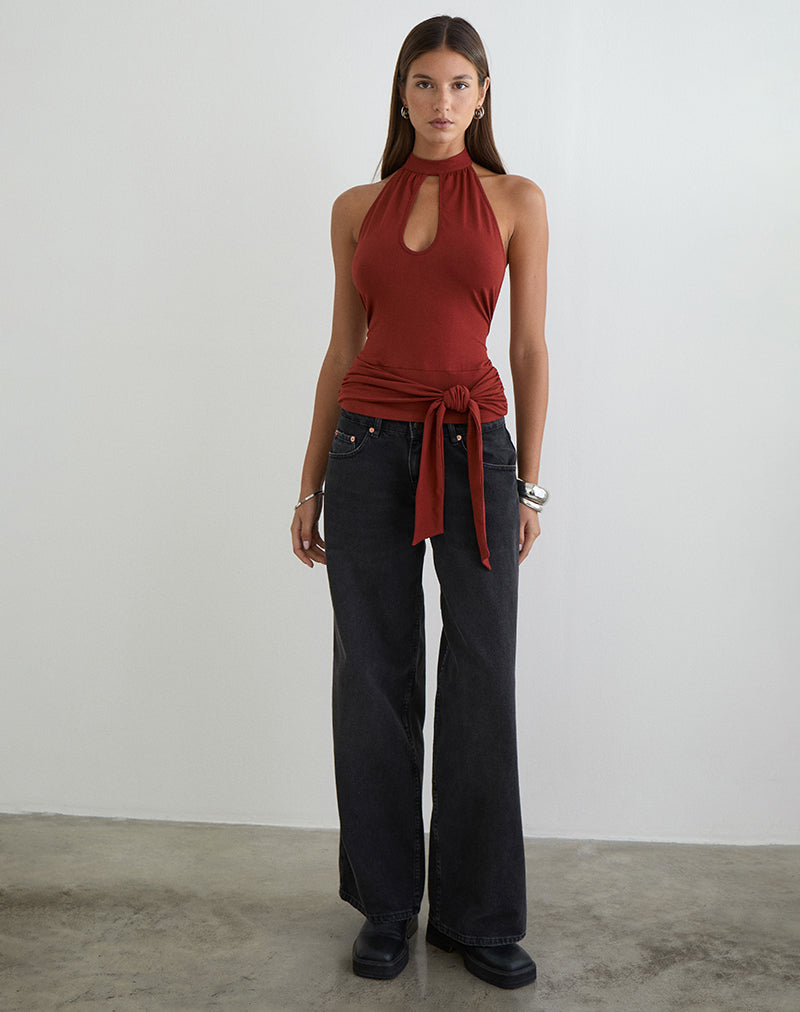 Image of Verbina Keyhole Top in Jersey Fired Brick