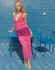 Image of Veridis Maxi Dress in Rose Pink and Orchid Purple