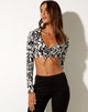 Image of Vetry Long Sleeve Top in Wrapped Gothic Black and White