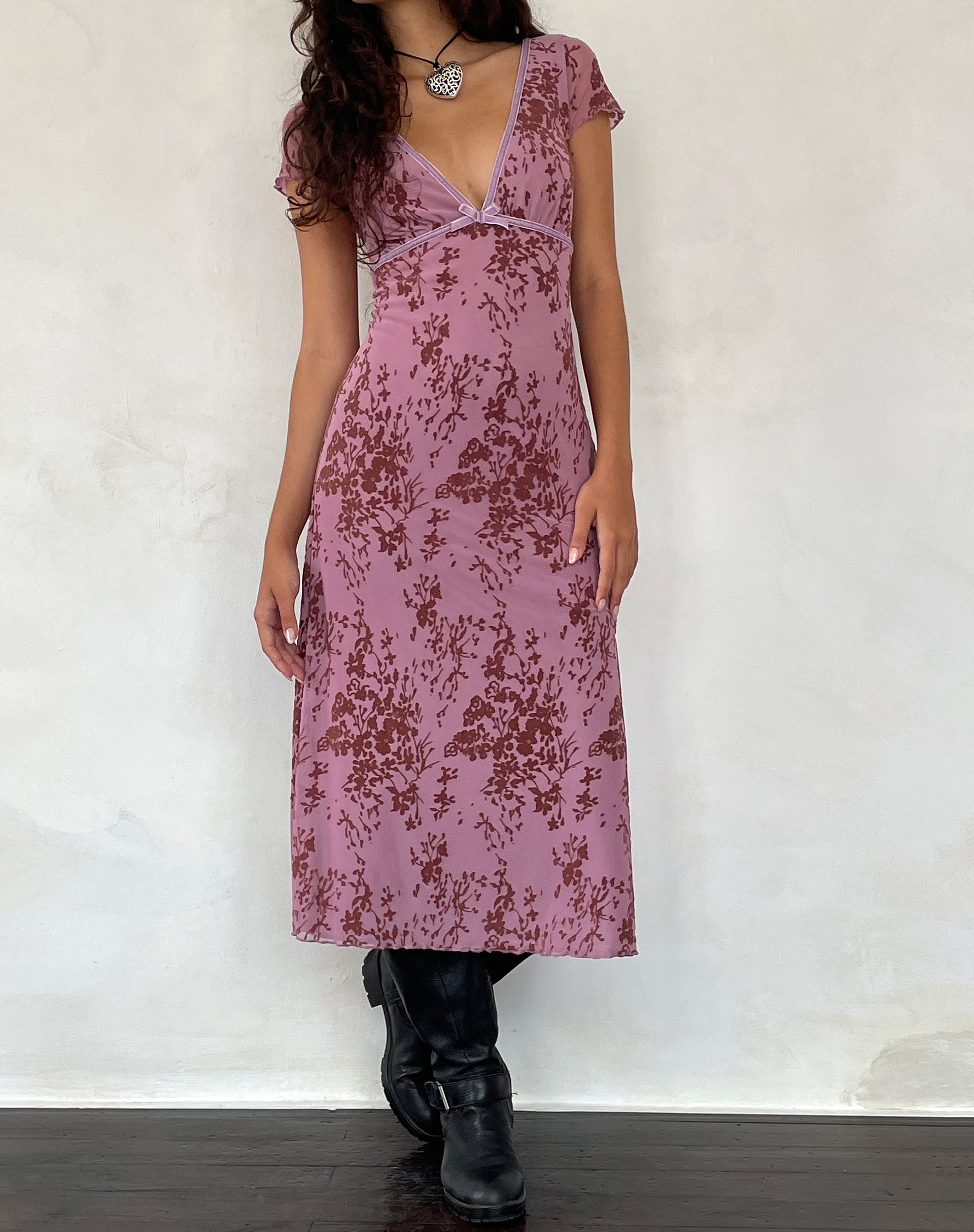 Mauve shop floral dress