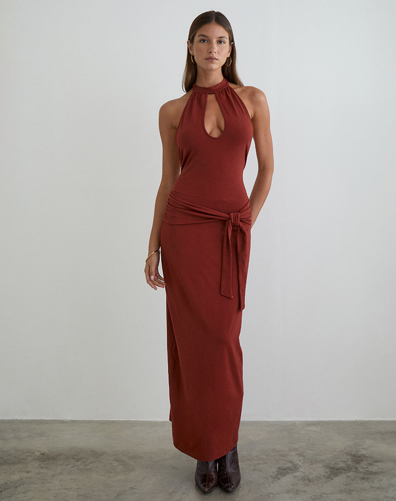 Image of Viorela Maxi Dress in Jersey Fired Brick