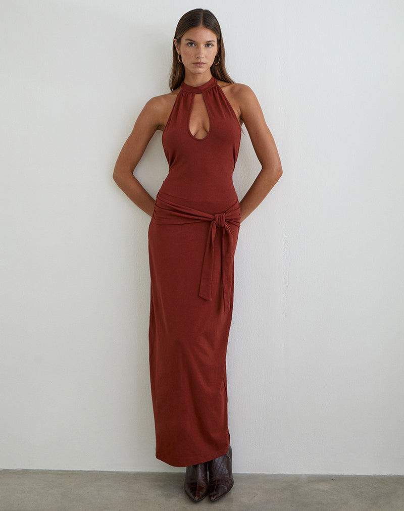 Image of Viorela Maxi Dress in Jersey Fired Brick