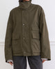 Image of Vireon High Neck Jacket in Khaki Green