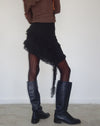 Image of Malinna Ruffle Mini Skirt in Black Chiffon