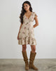 Image of Visoca Mini Dress in Bloom Leafy Taupe