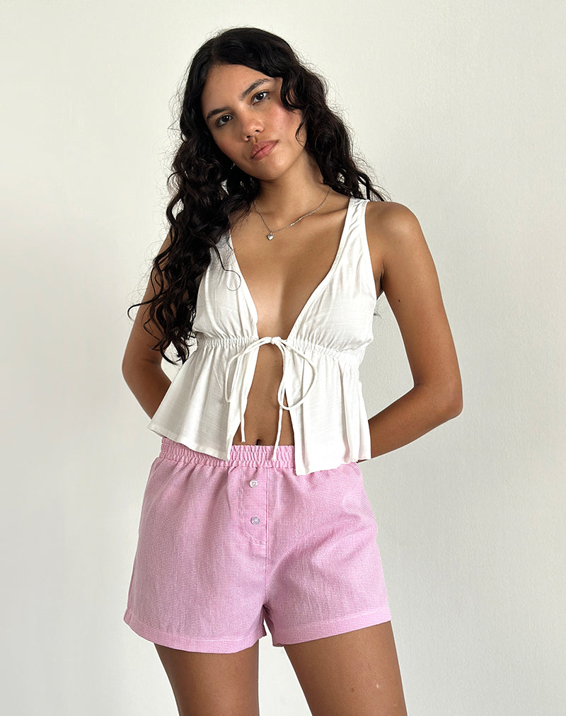 Image of Voir Shorts in Poplin Gingham Pink