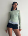 Image of Vrist Long Sleeve Mesh Top in Frost Blue