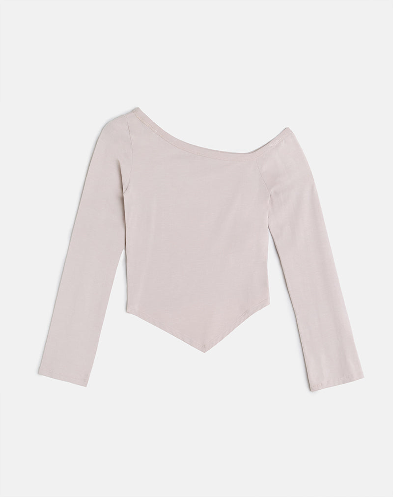 Image of Wakana Asymmetric Long Sleeve Top in Cannoli Cream